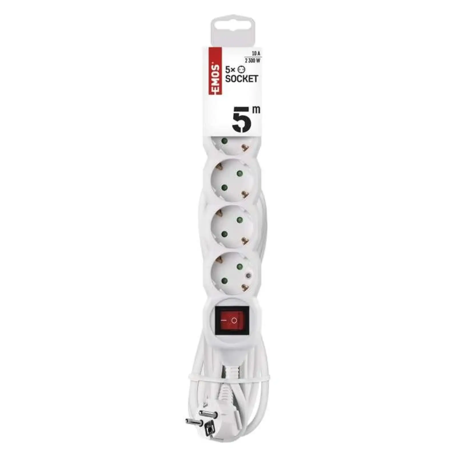 Фильтр питания Emos (P1525) с выключателем, 5 розеток, 5м, White UA