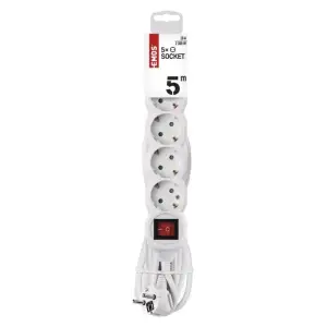Фильтр питания Emos (P1525) с выключателем, 5 розеток, 5м, White UA
