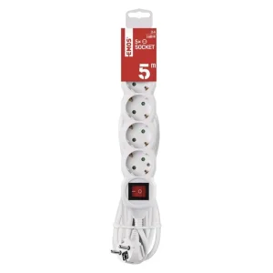 Фильтр питания Emos (P1525R) с выключателем, 5 розеток, 1.5мм, 5м, White UA
