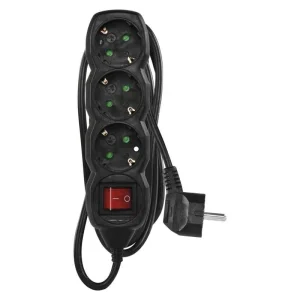 Фильтр питания Emos (PC1321R) с выключателем, 3 розетки, 1.5м, Black UA