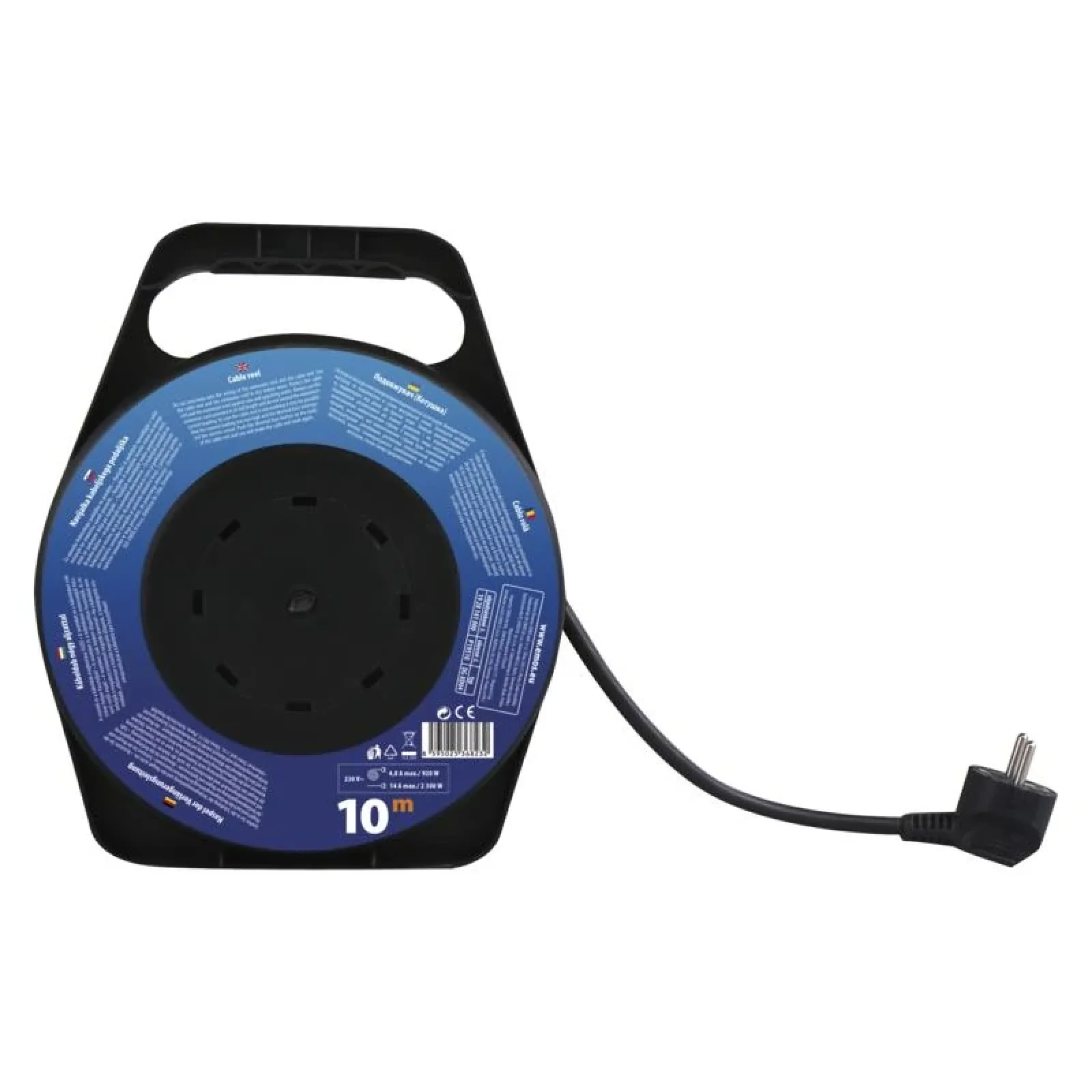 Удлинитель на катушке Emos (P19510) 4 розетки, 10м, Black/Orange UA