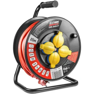 Удлинитель на катушке Stark CRP 2525-P (242000002) 4 розетки, 25 м, черно-красный UA