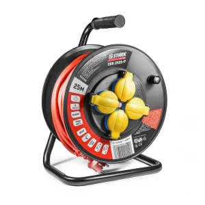 Удлинитель на катушке Stark CRP 2525-P (242000002) 4 розетки, 25 м, черно-красный UA