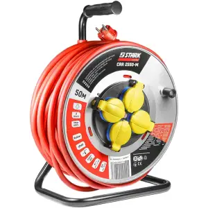 Удлинитель на катушке Stark CRP 2550-M (242000003) 4 розетки, 50 м, серо-красный UA