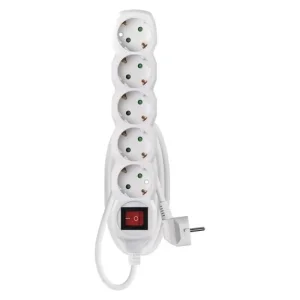 Фильтр питания Emos (P1521R) с выключателем, 5 розеток, 1.5м, White UA