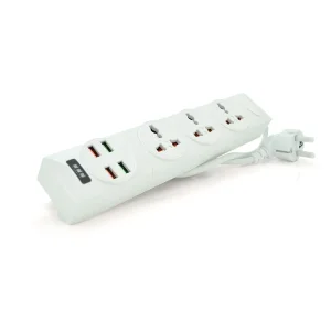 Мережевий фільтр Voltronic (BKL-01/18763) 3 розетки, 4 USB, 2 м, White UA