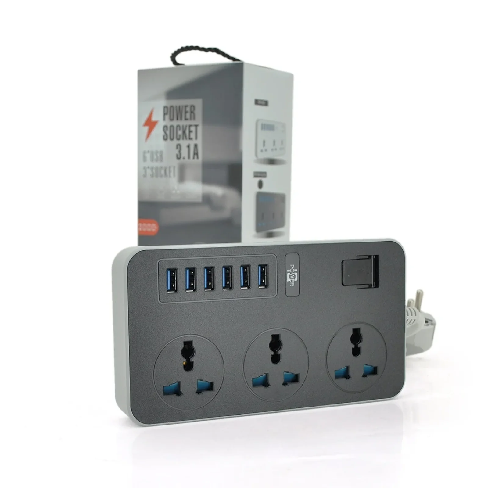 Сетевой фильтр Voltronic ТВ-Т09/08969 3 розетки, 6 USB, 2 м, Grey UA