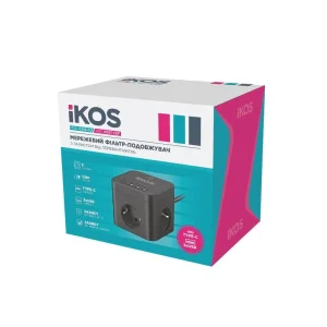 Сетевой фильтр-удлинитель IKOS C34S-CU Black (0007-CEF) UA