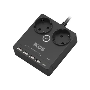Сетевой фильтр-удлинитель IKOS F25S-CU Black (0006-CEF) UA