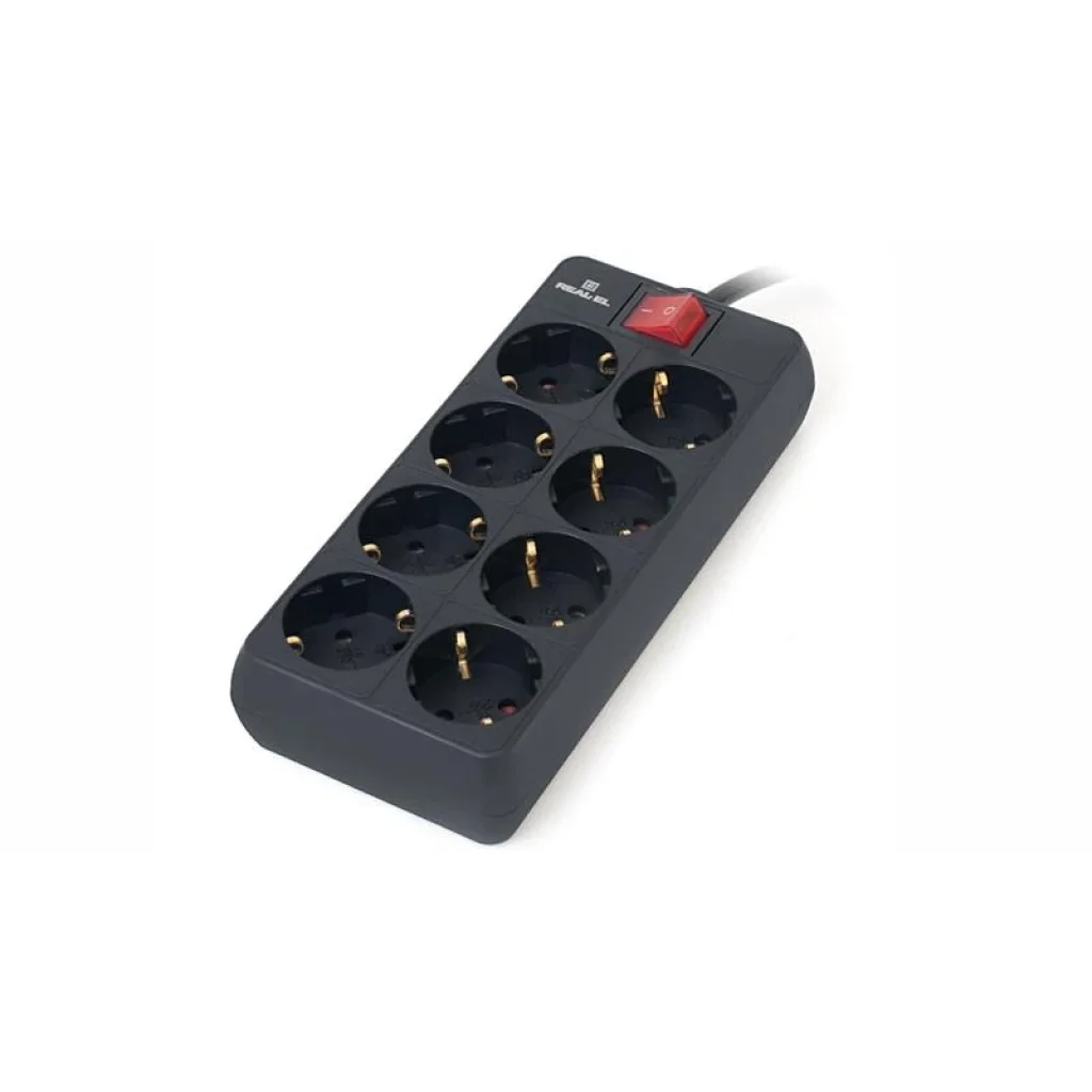 Фильтр питания REAL-EL RS-8 Protect 5м Black (EL122300024) UA