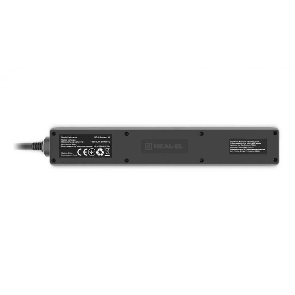 Фільтр живлення REAL-EL RS-6 Protect M 5м Black (EL122300036) UA