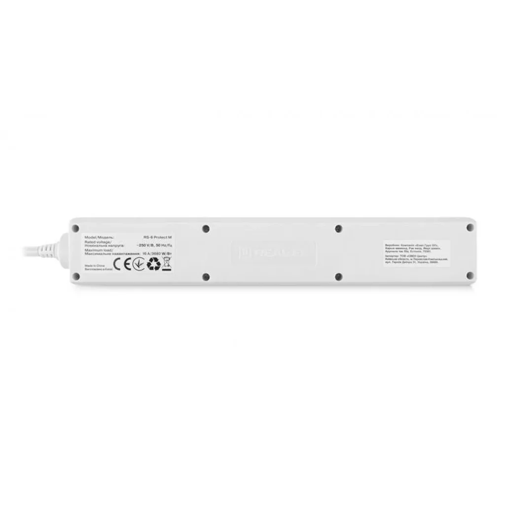 Фільтр живлення REAL-EL RS-6 Protect M 3м White (EL122300033) UA