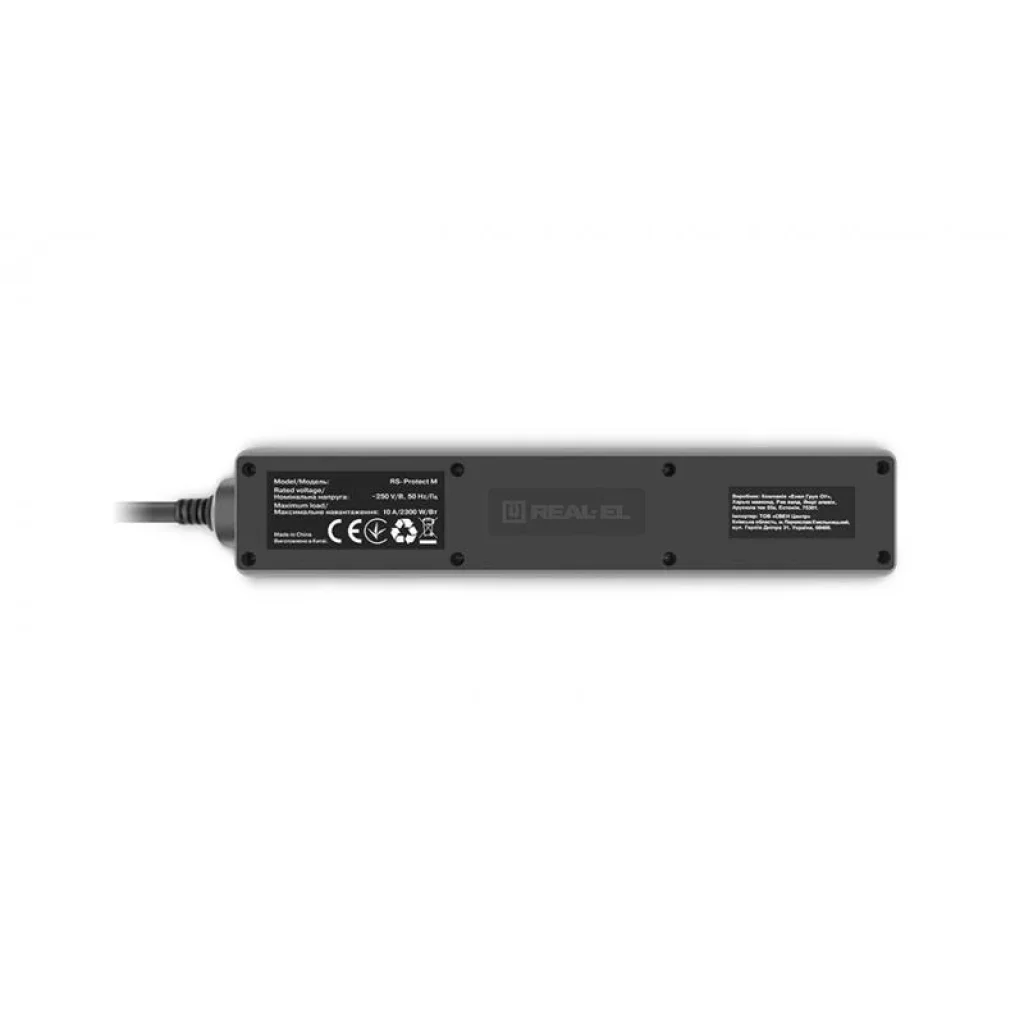 Фільтр живлення REAL-EL RS-Protect M 1.8м Black (EL122300026) UA