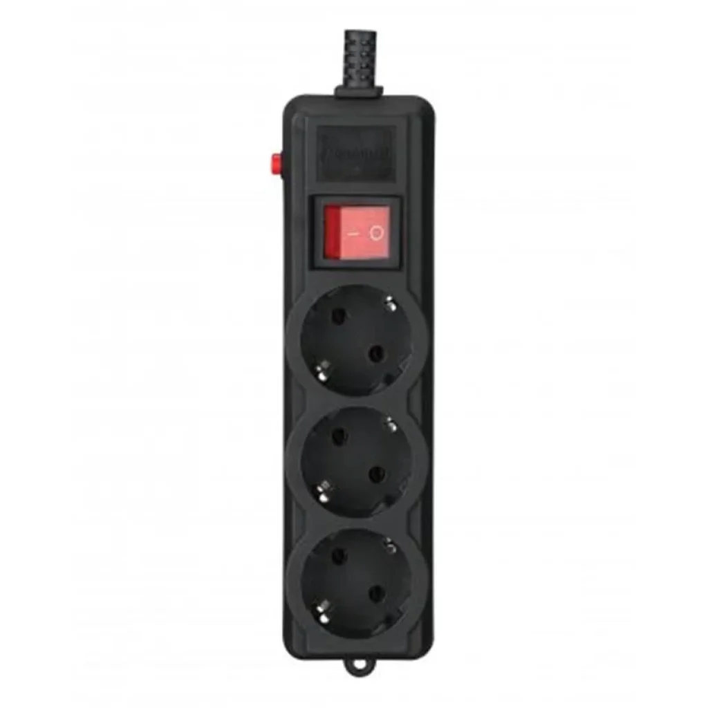 Фільтр живлення Gembird Pro (SPG3-G-6B-PRO) 3 розетки, 1.8м, чорний UA