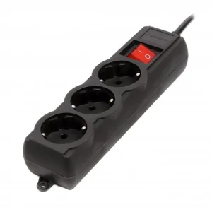 Фільтр живлення Gembird Pro (SPG3-G-6B-PRO) 3 розетки, 1.8м, чорний UA