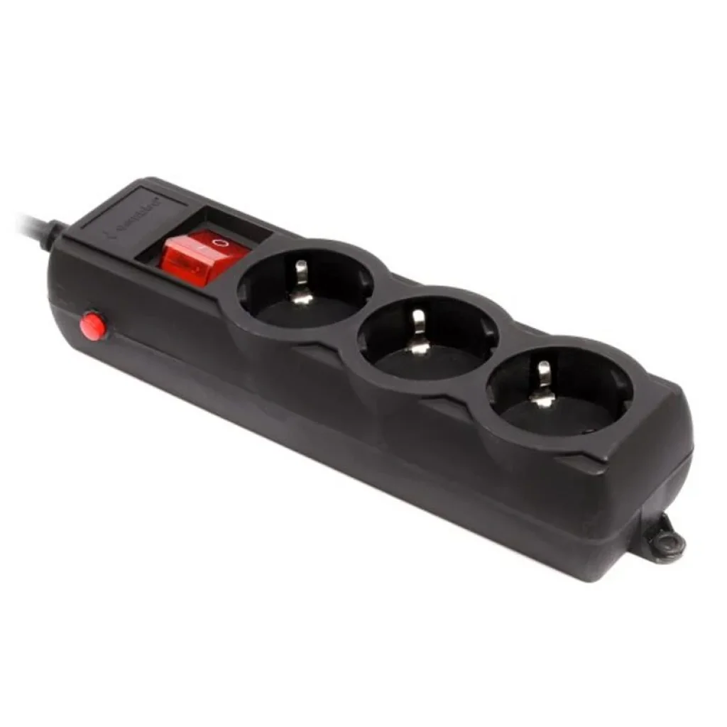 Фільтр живлення Gembird Pro (SPG3-G-6B-PRO) 3 розетки, 1.8м, чорний UA