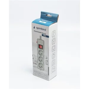 Фильтр питания Gembird Pro (SPG3-G-10G-PRO) 3 розетки, 3м, серый UA