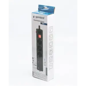 Фильтр питания Gembird Pro (SPG5-G-15B-PRO) 5 розеток, 4.5м, черный UA