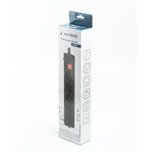 Фільтр живлення Gembird Pro (SPG5-G-6B-PRO) 5 розеток, 1.8м, чорний UA