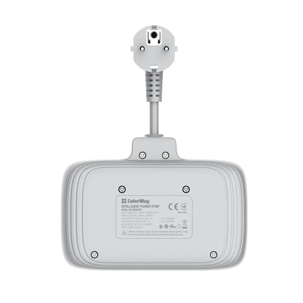Фильтр питания ColorWay CW-CHE24PDW 2 розетки, 4 USB, 2.5 cм, белый