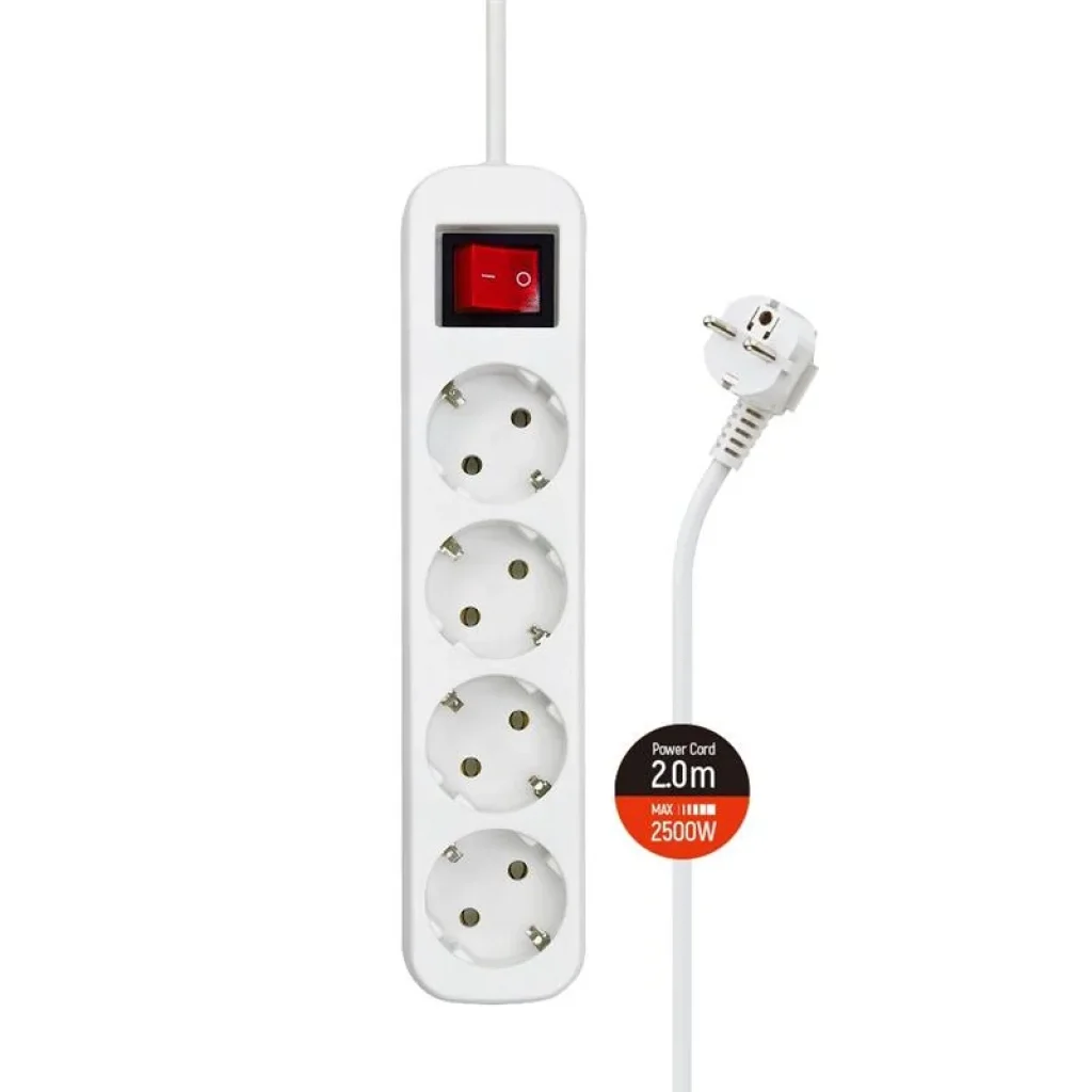 Фильтр питания СolorWay (CW-PSEA42W) 4 розетки, 2м, White UA