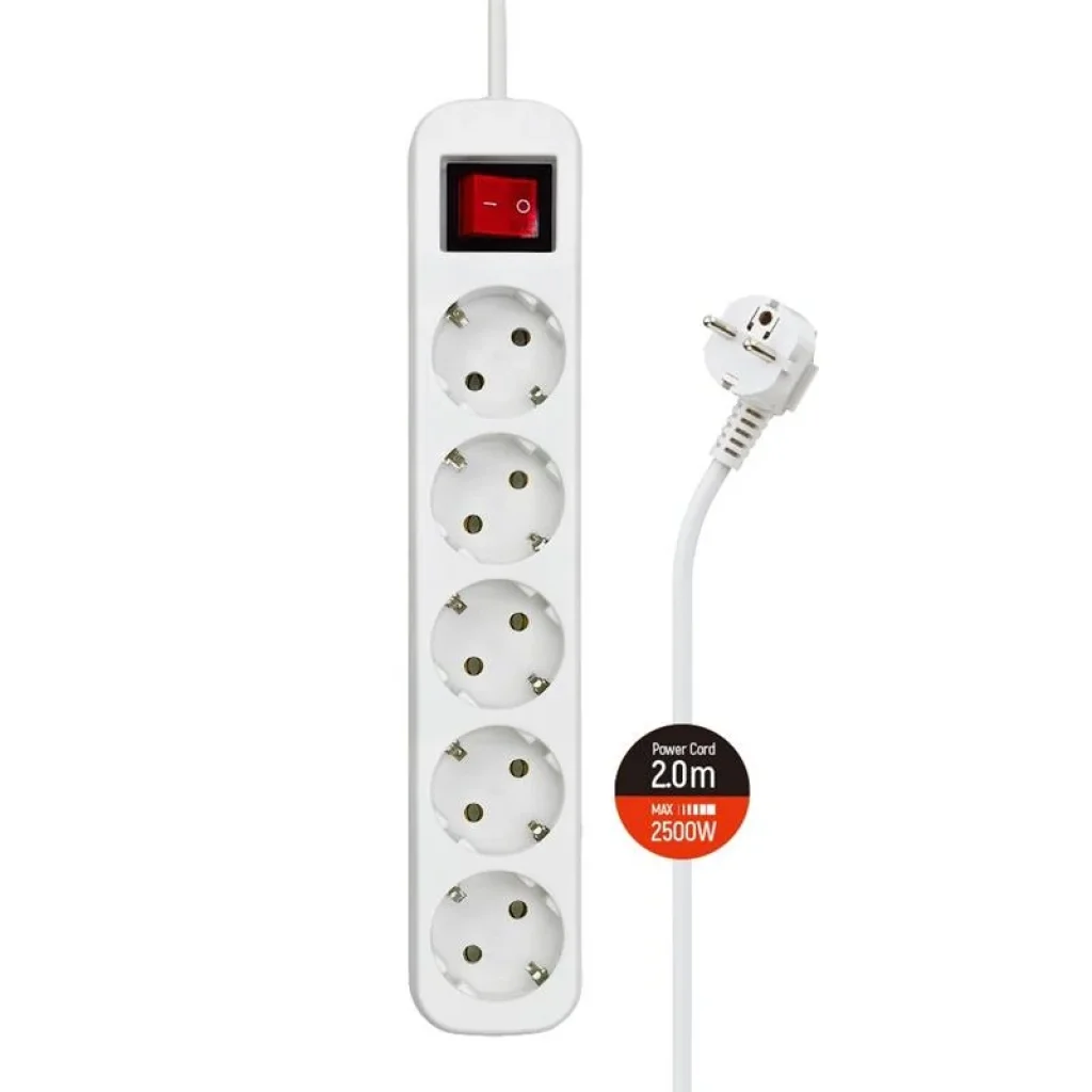 Фільтр живлення СolorWay (CW-PSEA52W) 5 розеток, 2м, White UA