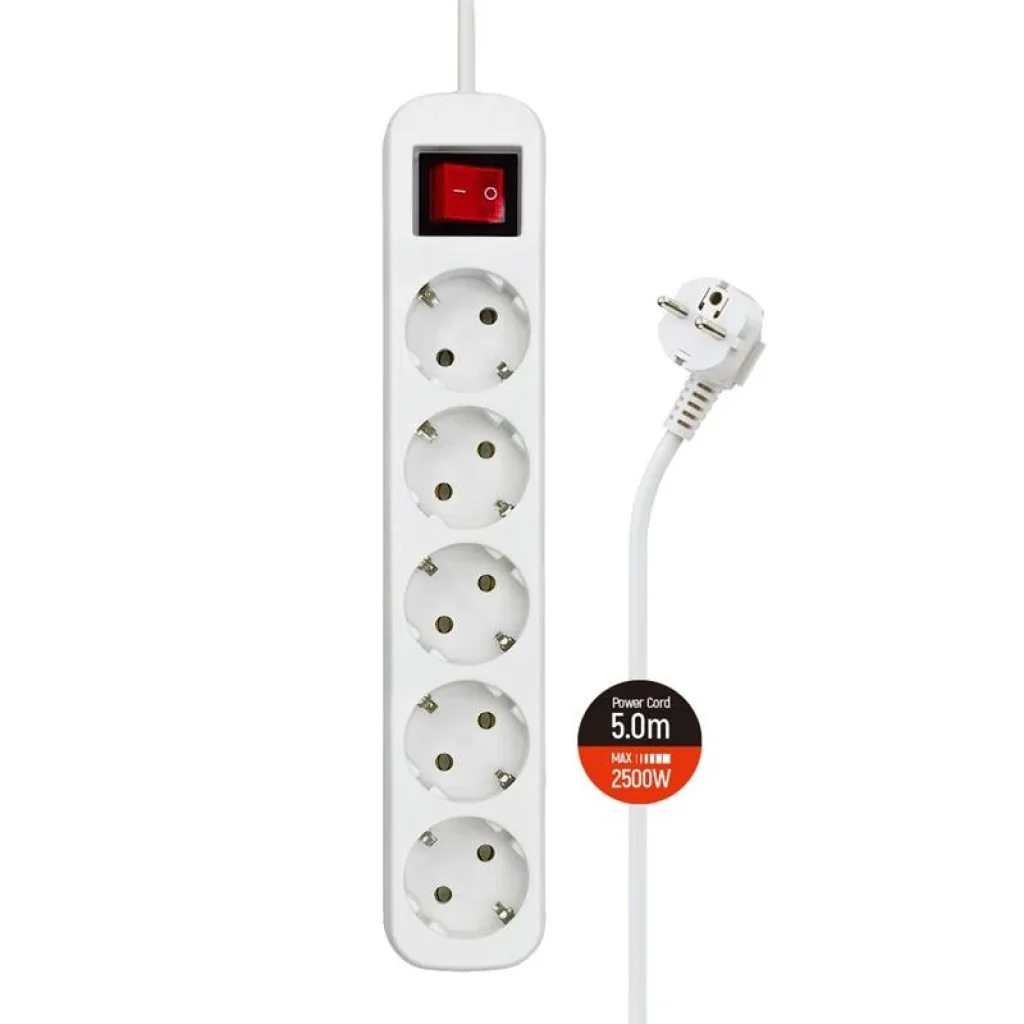 Фільтр живлення СolorWay (CW-PSEA55W) 5 розеток, 5м, White UA