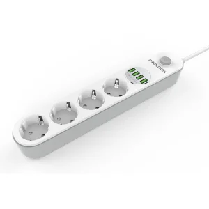 Фільтр живлення ProLogix Premium (PR-SE4432W) 4 розетки, 4 USB, 2 м, білий UA