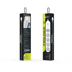Фільтр живлення ProLogix Premium (PR-SE4432W) 4 розетки, 4 USB, 2 м, білий UA