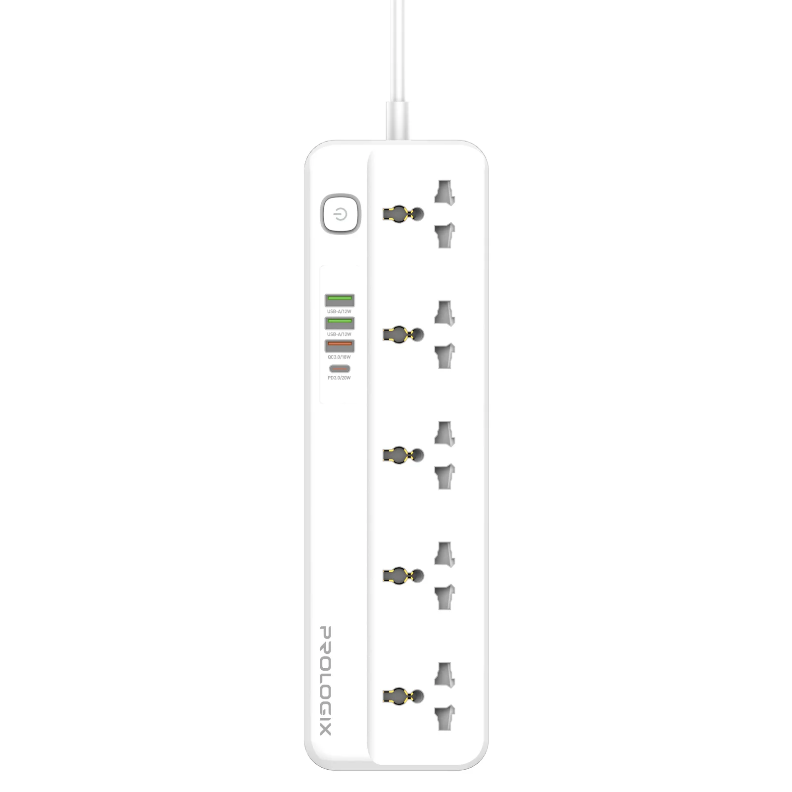 Фильтр питания ProLogix Premium (PR-SC5415W) 5 розеток, 4 USB (1 PD +1 QC3.0 +2 AUTO ID), 2 м, белый UA