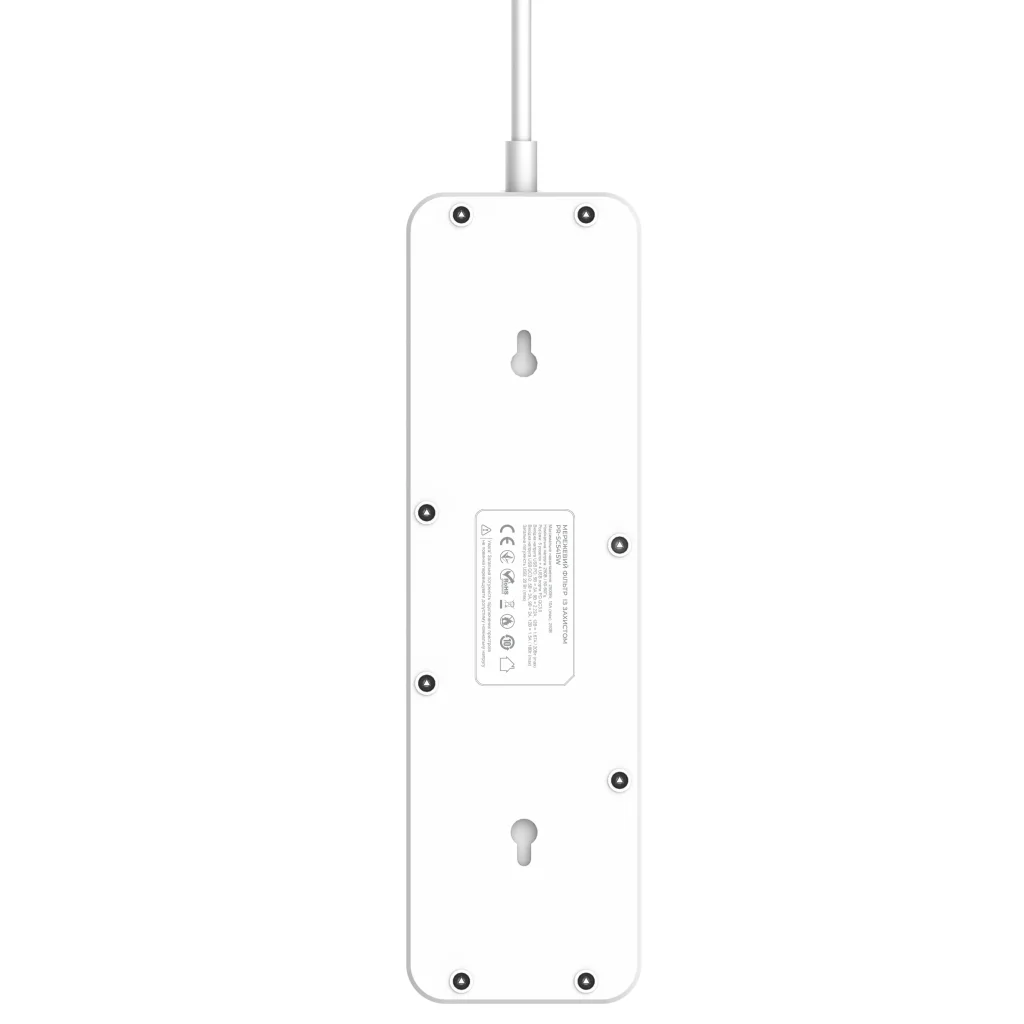 Фільтр живлення ProLogix Premium (PR-SC5415W) 5 розеток, 4 USB (1 PD +1 QC3.0 +2 AUTO ID), 2 м, білий UA