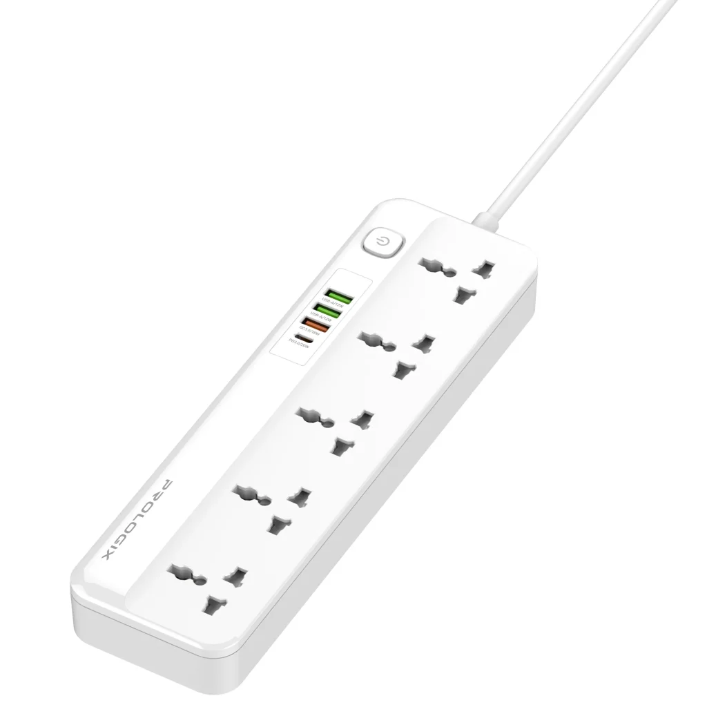 Фільтр живлення ProLogix Premium (PR-SC5415W) 5 розеток, 4 USB (1 PD +1 QC3.0 +2 AUTO ID), 2 м, білий UA