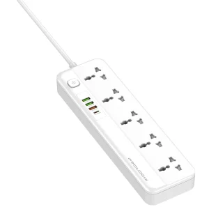 Фільтр живлення ProLogix Premium (PR-SC5415W) 5 розеток, 4 USB (1 PD +1 QC3.0 +2 AUTO ID), 2 м, білий UA