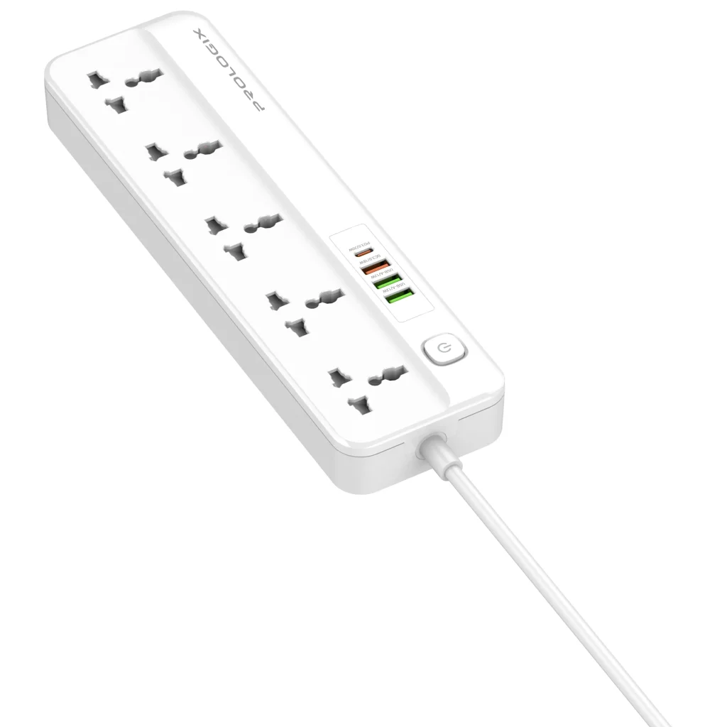 Фільтр живлення ProLogix Premium (PR-SC5415W) 5 розеток, 4 USB (1 PD +1 QC3.0 +2 AUTO ID), 2 м, білий UA