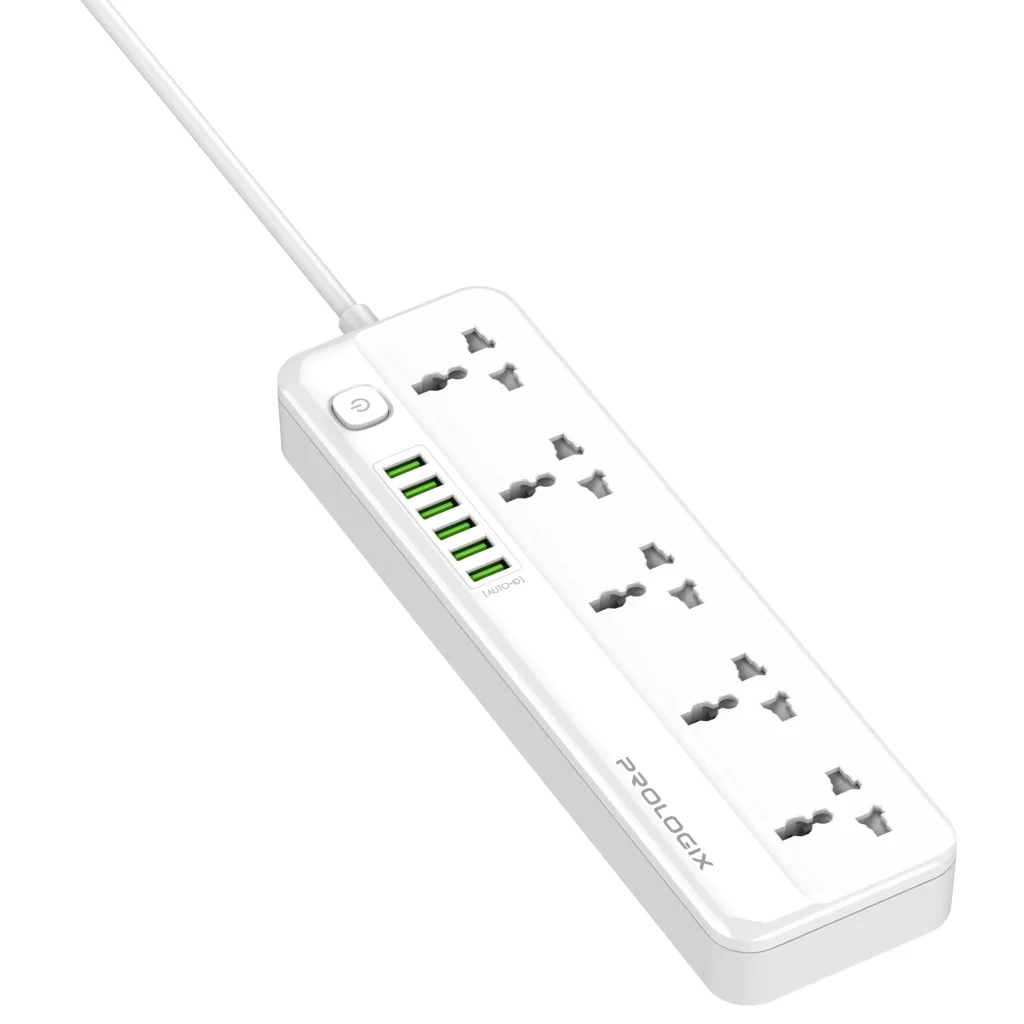 Фільтр живлення ProLogix Premium (PR-SC5614W) 5 розеток, 6 USB AUTO ID, 2 м, білий UA