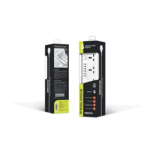 Фільтр живлення ProLogix Premium (PR-SC5614W) 5 розеток, 6 USB AUTO ID, 2 м, білий UA