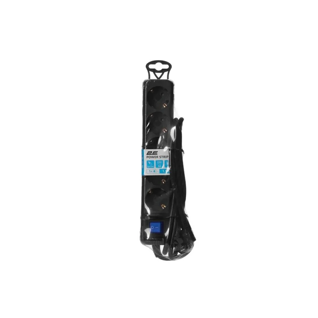 Фильтр питания 2E (2E-U05ES15M1.5BK) 5хSchuko, 1.5 м, черный UA
