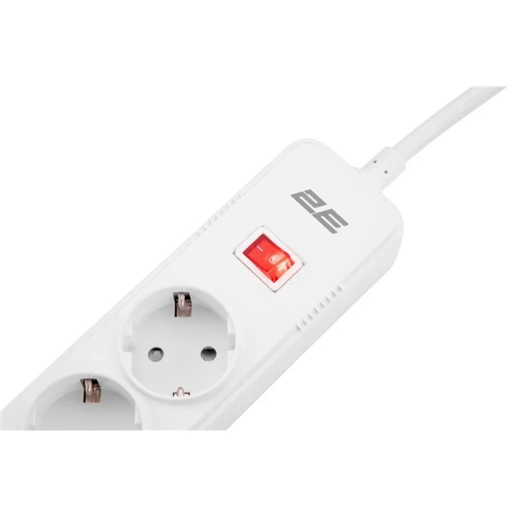 Мережевий фільтр 2E 5хSchuko, 2 м (2E-SP515M2USBWH) UA