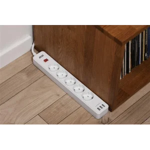 Мережевий фільтр 2E 5хSchuko, 2 м (2E-SP515M2USBWH) UA