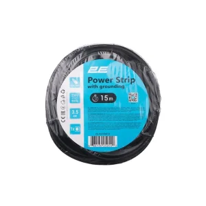 Мережевий подовжувач 2E 1XSchuko, 3G*1.5мм, 15м, black (2E-PC315M15) UA