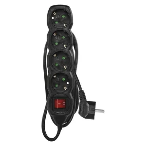 Фильтр питания Emos (PC1421R) с выключателем, 4 розетки, 1.5м, Black UA