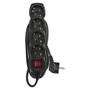 Фильтр питания Emos (PC1425R) с выключателем, 4 розетки, 5м, Black UA