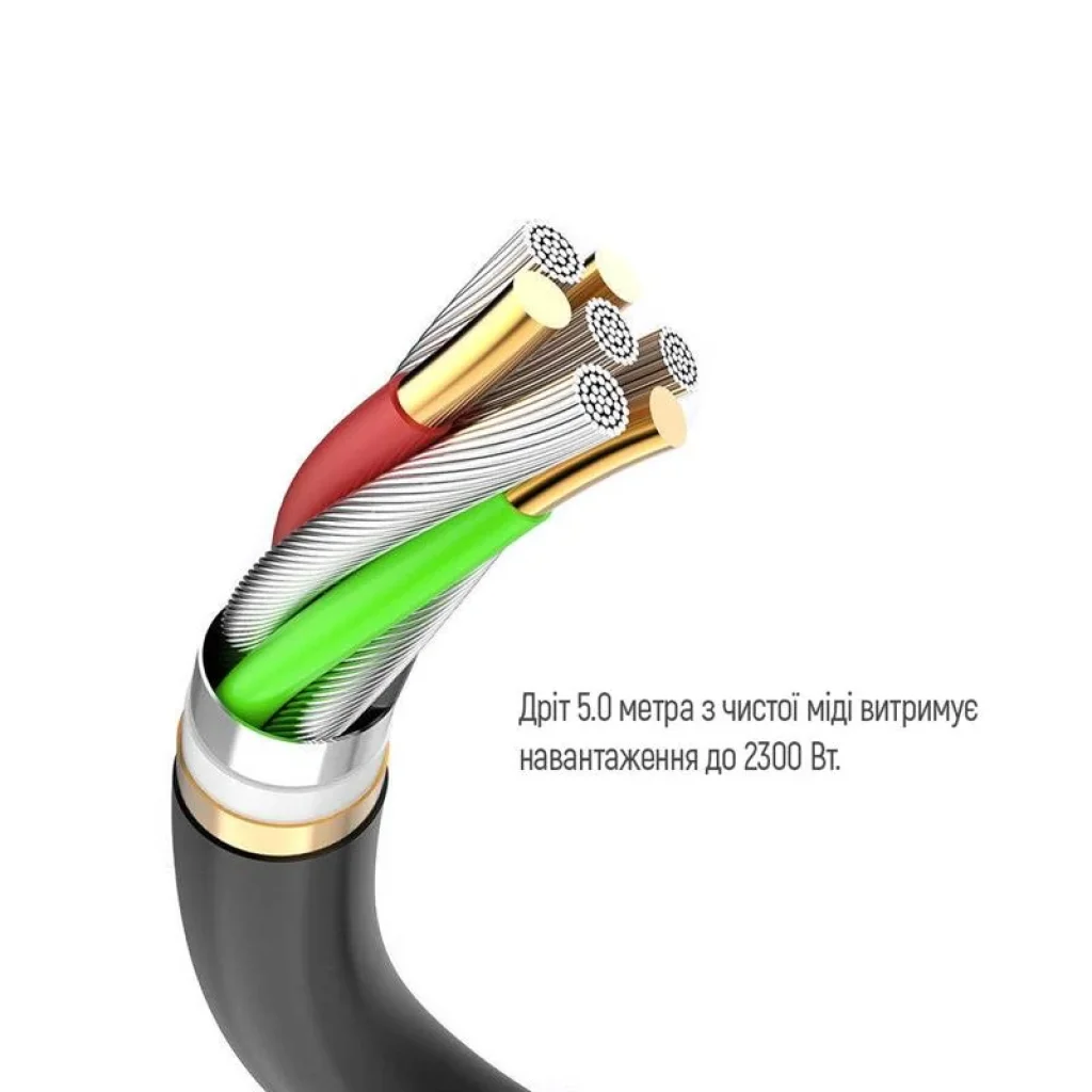 Фильтр питания ColorWay CW-CHE435PDB 4 розетки, 3USB (2USB-A + 1 TYPE-C) (24W), 2м, Black UA