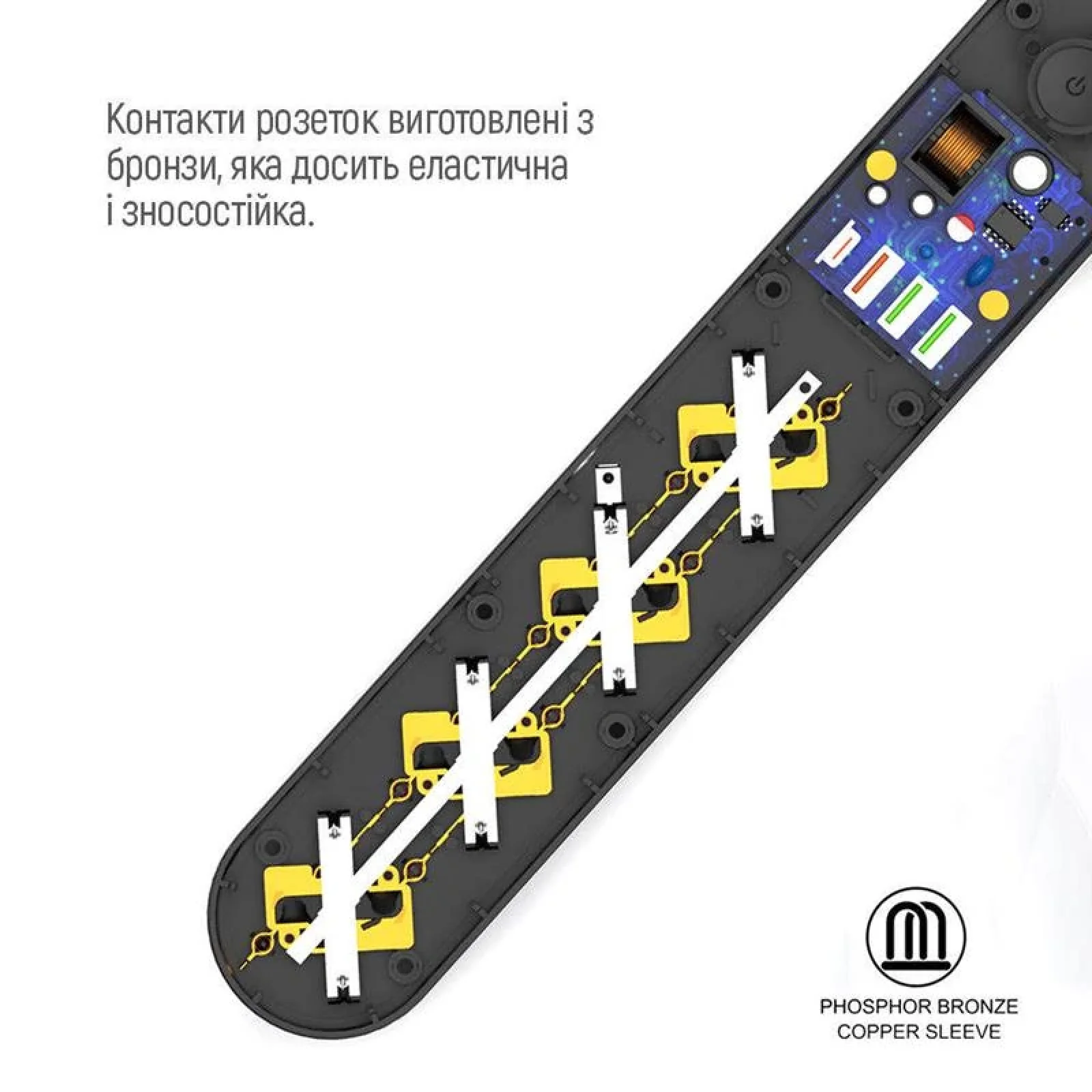 Фільтр живлення ColorWay CW-CHE44PDB 4 розетки, 4USB (Type-C PD20W + 3USB QC3.0) (45W), 2м, Black UA