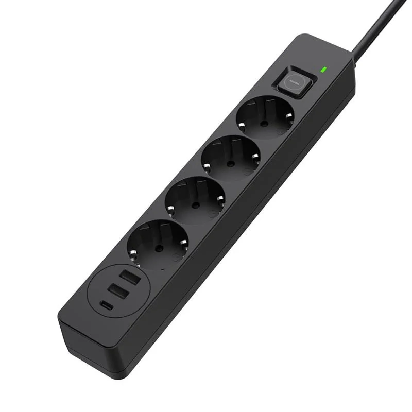 Фільтр живлення ColorWay CW-CHE432PDB 4 розетки, 3USB (2USB-A + 1 TYPE-C) (24W), 2м, Black UA