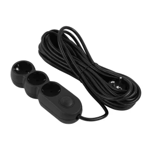 Фильтр питания 2E (2E-U03VES10MBK) 3 розетки, 10 м, Black UA