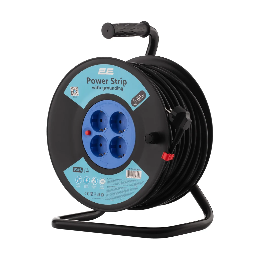 Фильтр питания 2E (2E-CR4315IP20M50) 4 розеток, 50 м, Black UA