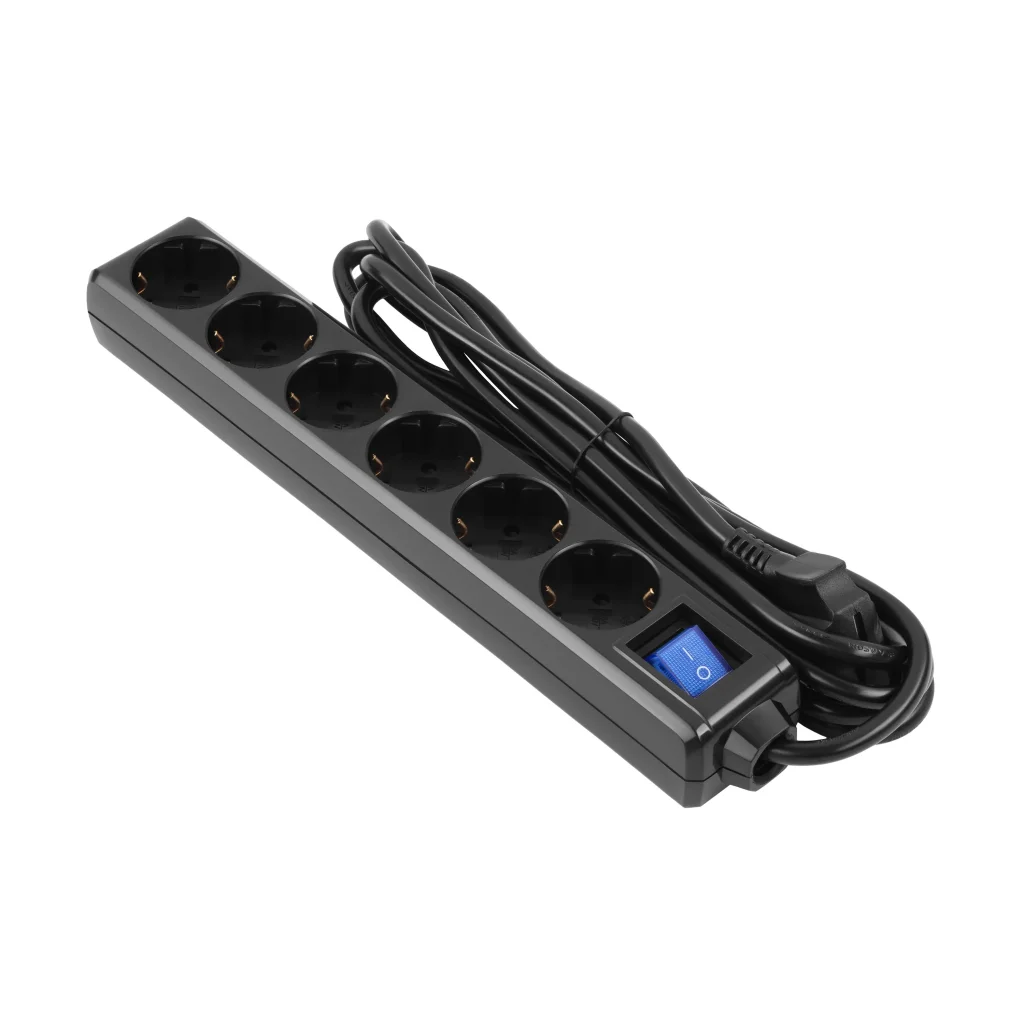 Фільтр живлення 2E (2E-U06ESM3BK) 6 розеток, 3 м, Black UA