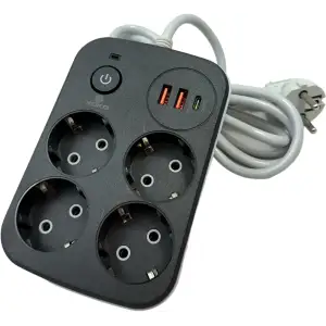 Мережевий фільтр XoKo SP-4-2-1 4 розетки, 3 USB, 2 м Black (XK-SP-4-2-1-BK) UA