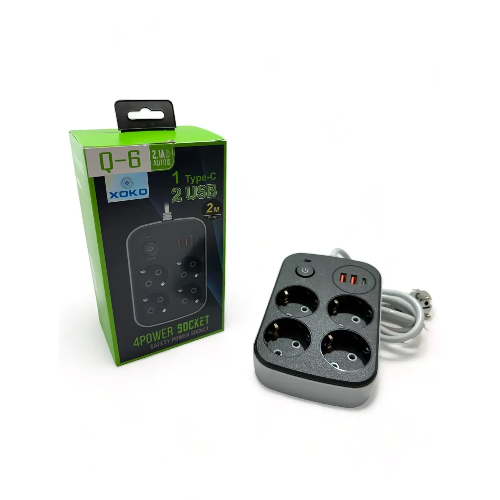 Мережевий фільтр XoKo SP-4-2-1 4 розетки, 3 USB, 2 м Black (XK-SP-4-2-1-BK) UA